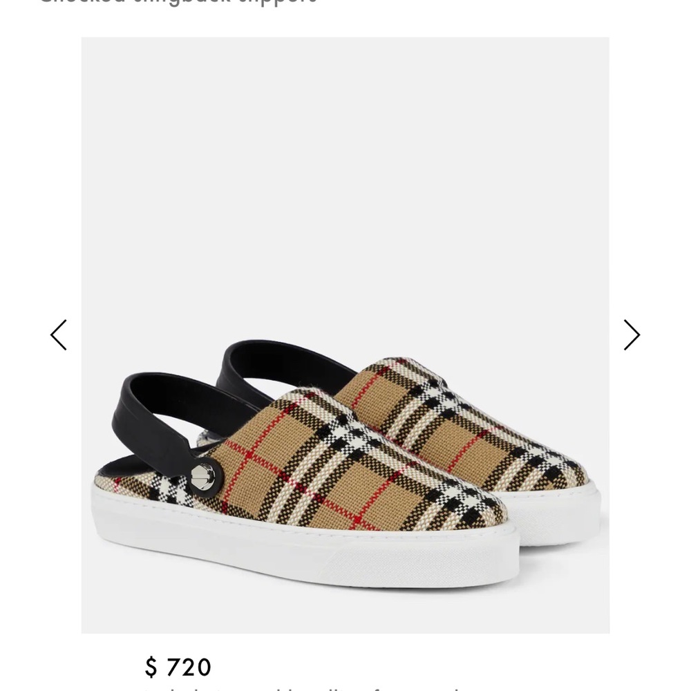 BURBERRYChecked slingback slippers